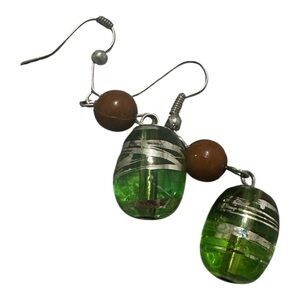 Artisan Vinatge Lampwork Glass Bead Earrings